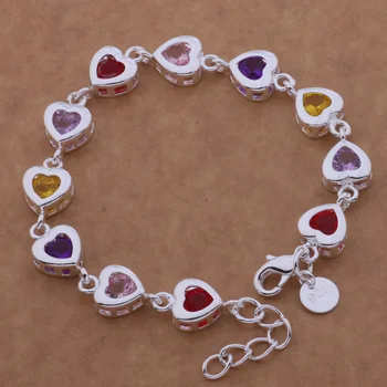 

AH114 Hot sterling bracelet, sterling fashion jewelry Color the heart /aleajcla azgajqna silver color