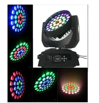 

2pcs/Lot 36x18w wash led moving head rgbwa uv 6in1 circle ring led zoom moving head washlight