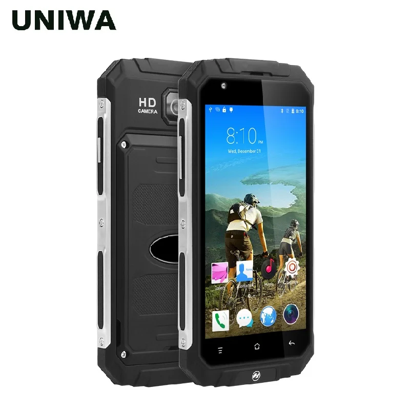 

UNIWA V9+ 5.0 Inch QHD Touchscreen Metal Frame Rugged Style Android Phone with 3000mAh Big Battery MTK6580 Quad Core Smartphone