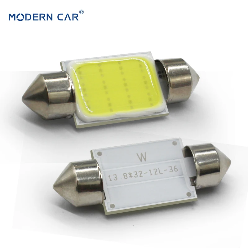 Современные Автомобильные светодиодные лампы Festoon COB C5W 31 мм 36 39 41 DC 12 В|Сигнальная