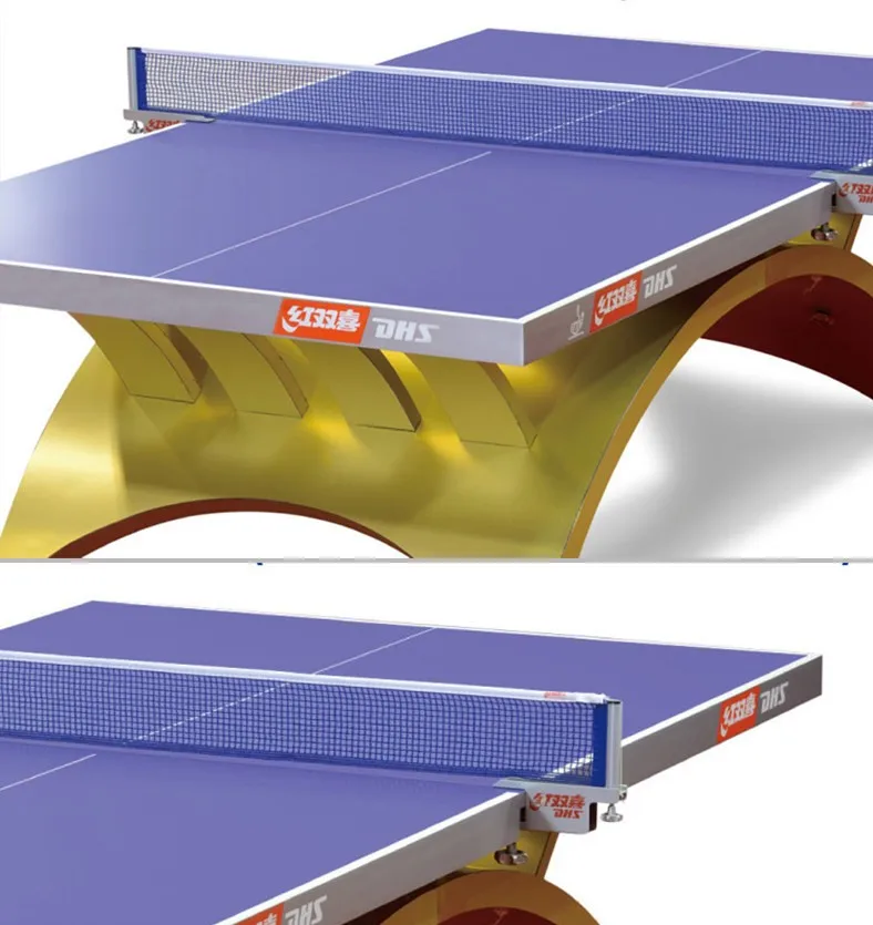 Top Luxurious Arch Indoor DHS Table Tennis Table Gold Rainbow Led for