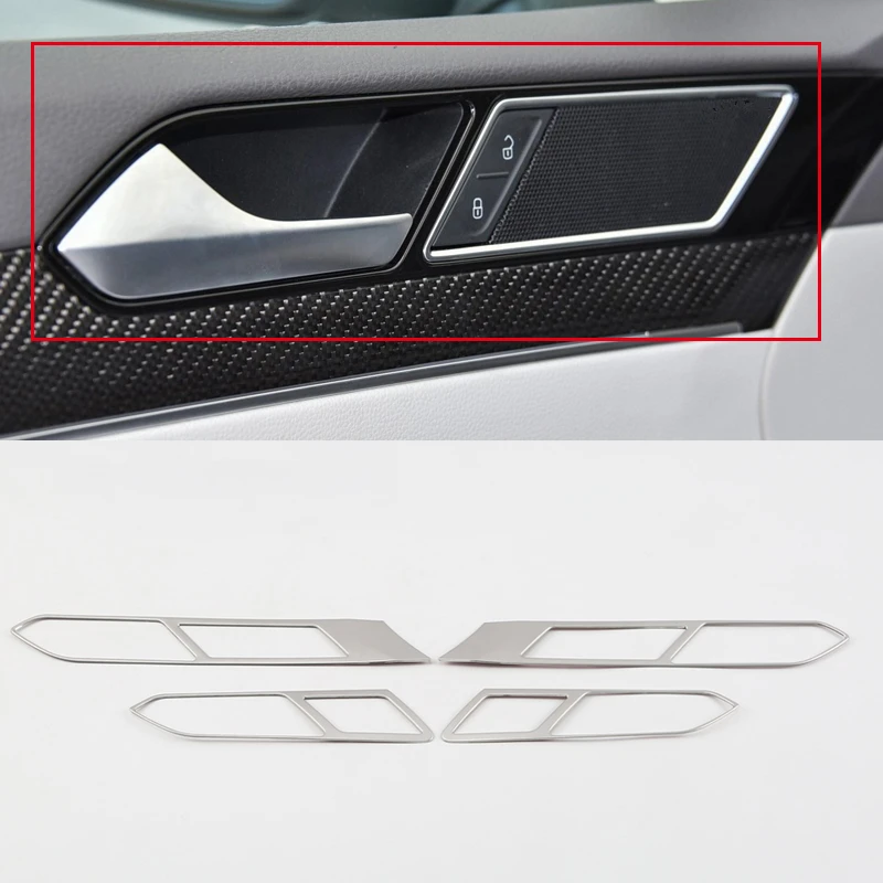 

For VW Volkswagen Arteon 2017 2018 Stainless Interior Car Door Handle Bowls Frame Cover Trim 4pcs Car Styling