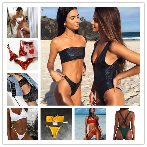 

Bikini 2019 Bikinis Women Sexy Swimsuit Brazilian Bikini Set Biquini Sequins Shiny Bathing Suit Swimwear biquini Maillot De Bain