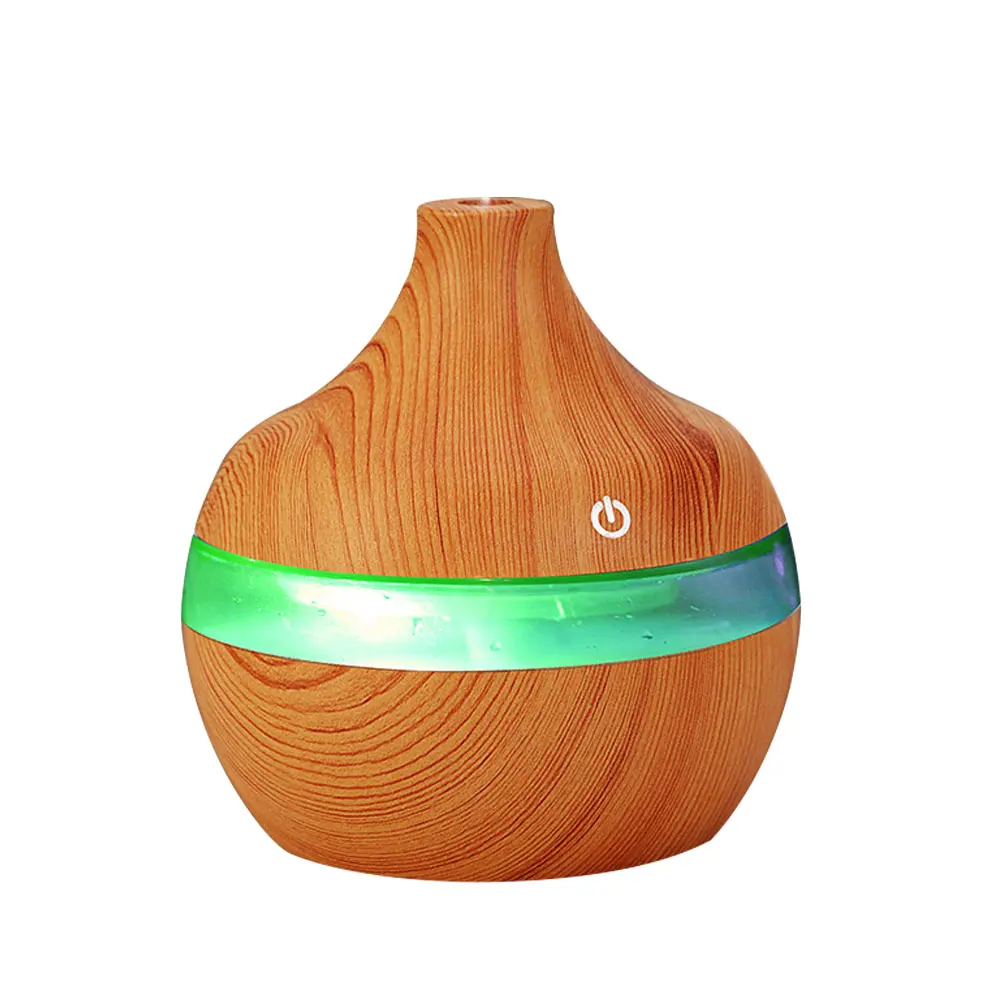 

300ml Aroma air Humidifier Aromatherapy Electric Aromatherapy Essential Oil Aroma Diffuser USB Wood Grain 7 Color LED Lights