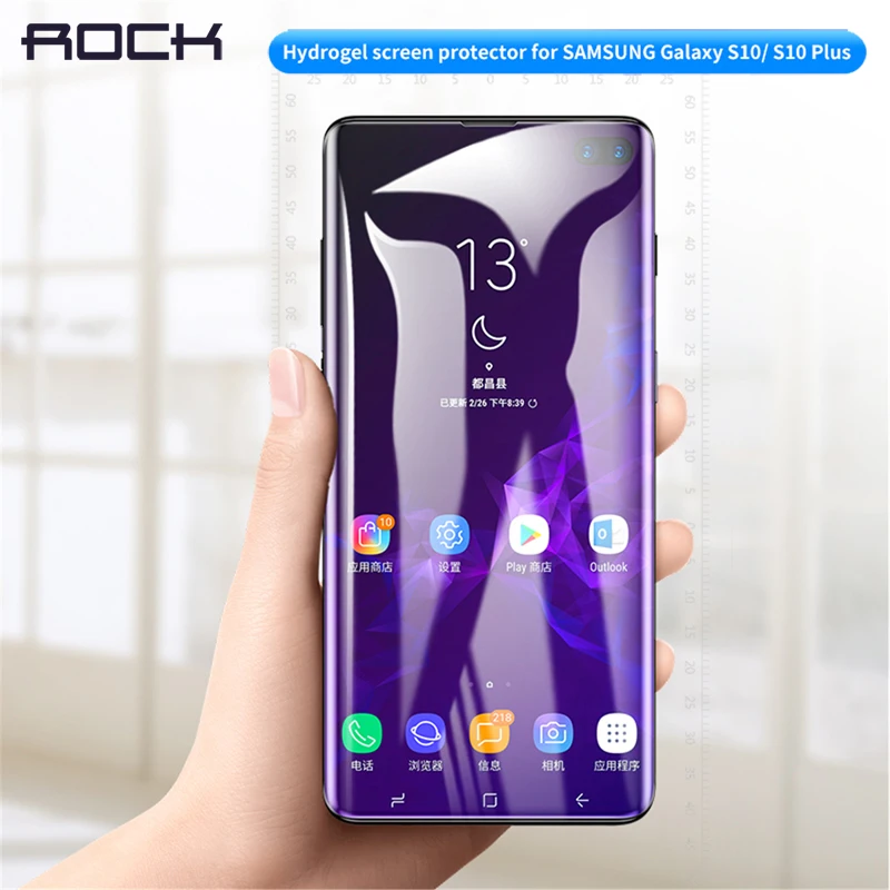 

Screen Protector For Samsung S10 Plus ROCK 0.18MM Full Coverage Film 3D Curved Soft Hydrogel Screen Film For Samsung Galaxy S10