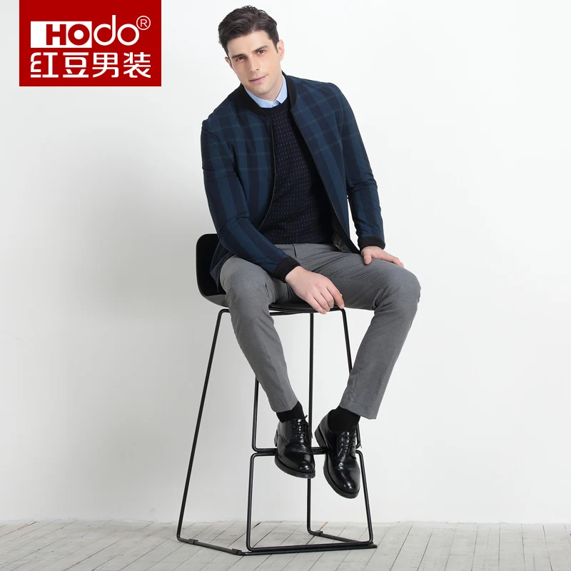 Hodo плед casaco masculino rib Sleeve Курточка бомбер на молнии 100% полиэстер jaquetas Для мужчин