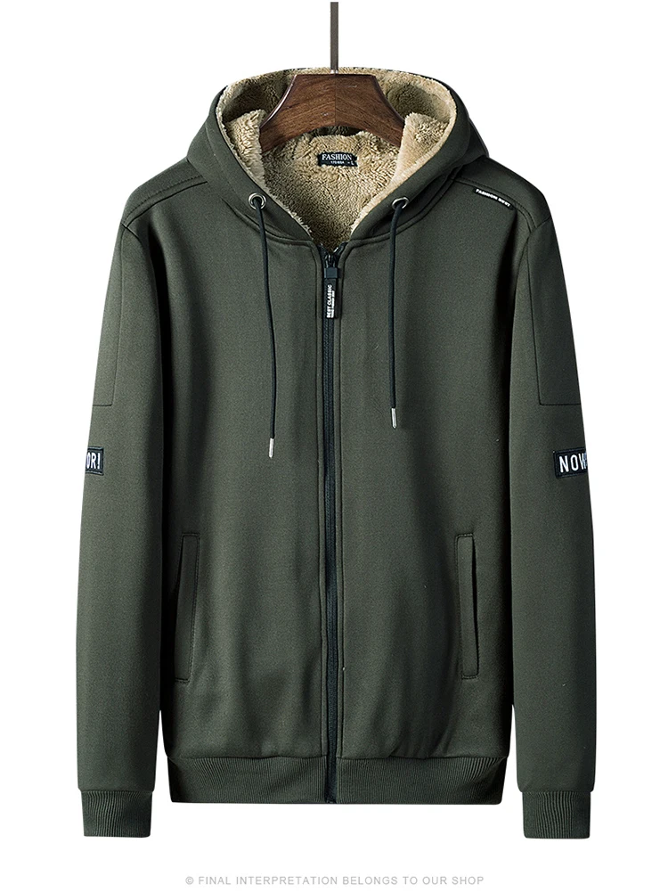 Loldeal Men's Winter Heavyweight Fleece Hoodie Jackets