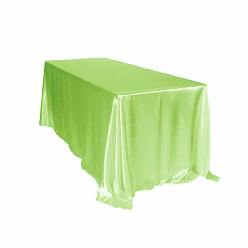 

5pcs Luxury rectangle Satin Tablecloth Table Cloth Cover Wedding Banqueting Home Decoration dustproof solid color Home Textiles