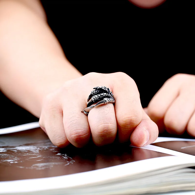 BEIER Punk Stainless Steel Men's Eagle Claw Ring For Boy Biker Man's High Quality Jewelry Dropshipping BR8-170