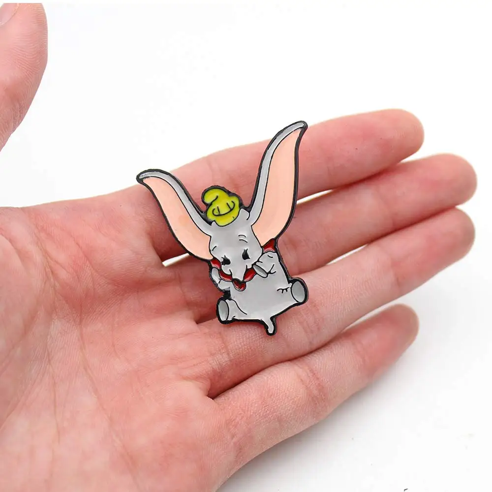 Мультфильм Аниме Dumbo милый слон металлический значок твердая эмаль брошка на