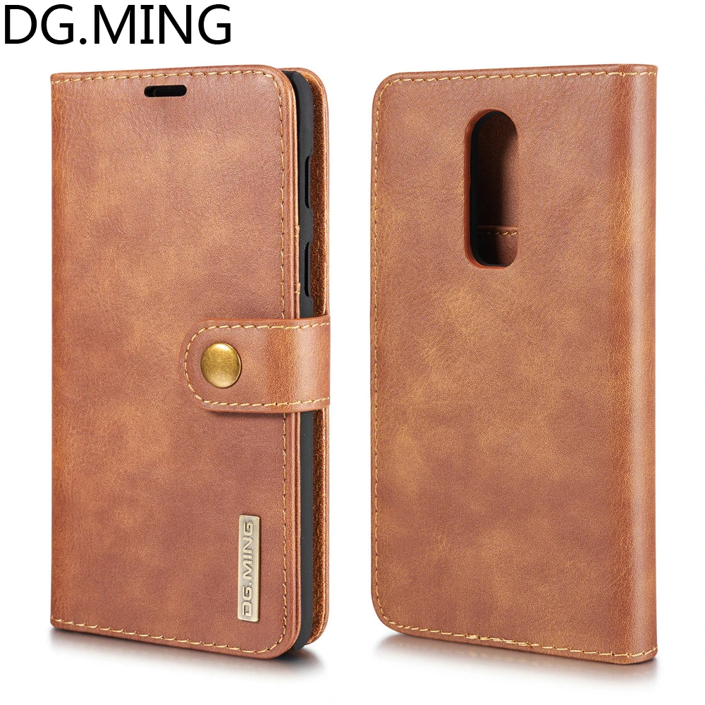 

DG.MING Retro Mobile Phone Bags Case for OnePlus 6 Cover for OnePlus6 1+6 PU Leather Case With Card Pocket Magnetic Back Cover