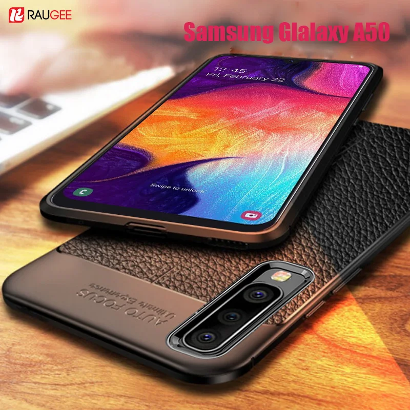 Чехол для Samsung Galaxy A50, кожаный Стильный чехол, противоударный чехол для телефона из ТПУ для Galaxy A70 A 50, чехол 360, полная защита, бампер