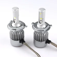 1pair(2pcs)h4 4000k Super Bright Car Led Headlights Bulb Kit All In One Automobile Fog Lamp 12v-24v Small Base Waterproof