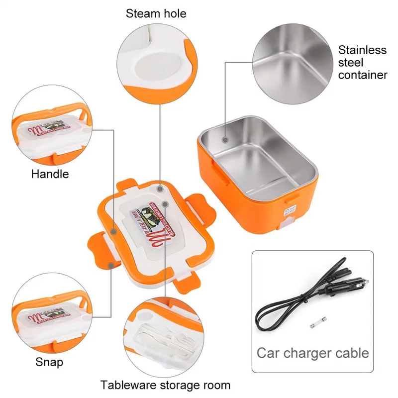 Baispo электрическое отопление Коробки для обедов 12 V/24 V автомобиль электрический 1.5L портативная коробка для бенто Еда контейнер теплее Ланчбокс Термостатический