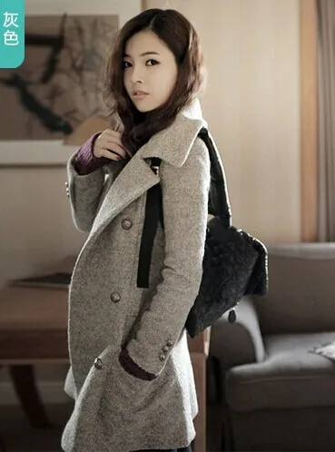 Nueva moda de invierno mujer abrigo largo Blazer corea