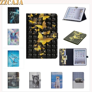 

For iPad 2 3 4 Case Flip Leather Case Tablet Case Bag Cute Animal Butterfly 3D View Cover For Apple iPad 2 3 4 9.7 inch