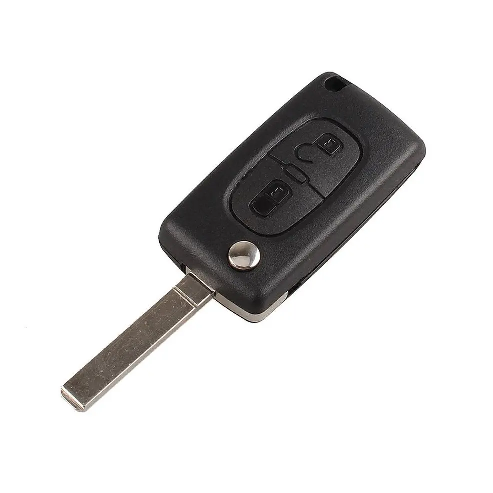 

Black Uncut Blade Key Protection Cover Holder Flip Remote Key Case Shell for CITROEN C3 2 Buttons Replacement