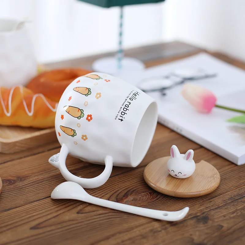 Забавная керамическая кофейная кружка Hello Rabbit морковь Офисная Бытовая чайная
