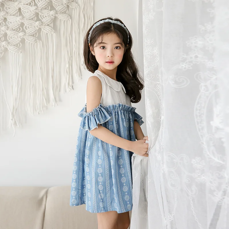 2018 Baby Girl Midi Dress Open Shoulders Dress For Holiday Teens Tutu Outifts Children's Festa Dress Party Frocks Kids Clothes halter off shoulder open back midi dress