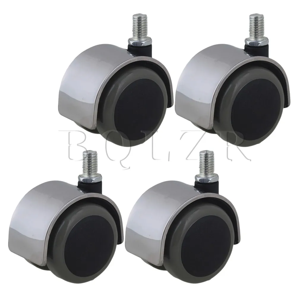 4pcs Stainless Steel PU BQLZR Office Chair Swivel Casters Wheels Thread