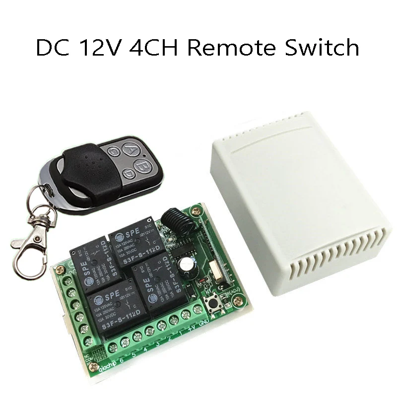 433Mhz-Universal-Wireless-Remote-Control-Switch-DC12V-4CH-relay-Receiver-Module-and-1PCS-4-channel-RF
