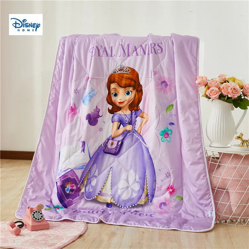 Us 37 61 34 Off Purple Sofia Princess Thin Comforter Disney 3d Cartoon Summer Quilt Cotton Cover Girl Bedroom Decor Soft Blanket Boy Kids Gift In