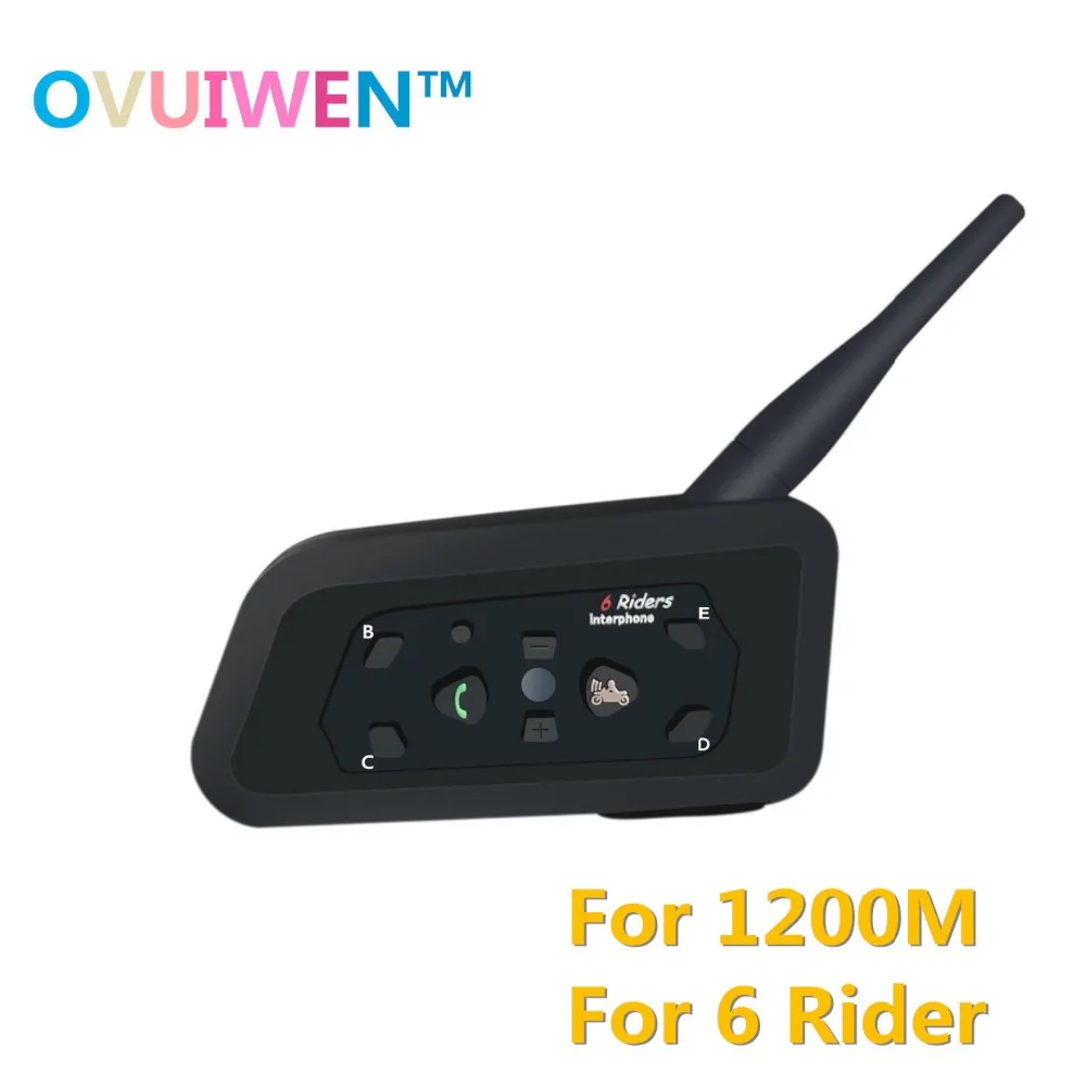 

2018 Intercom Bluetooth Motorcycle Communicator Helmet Headset Interphone for 6 Riders Motorcycle Intercom Motorcycle moto
