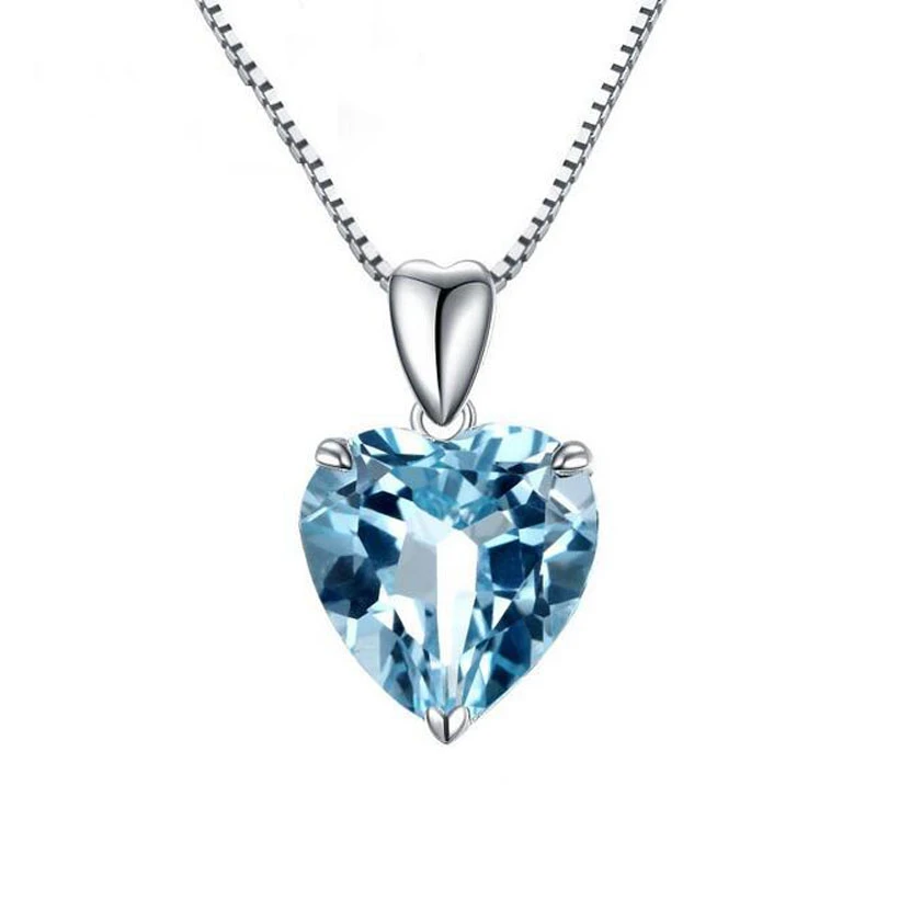 Fashion Silver Color Blue Crystal Heart Pendant Necklace For Women Lady Simple Short Clavicle Necklace Jewelry Mother Gift Nd380 Necklaces For Women Pendant Necklaceblue Crystal Aliexpress