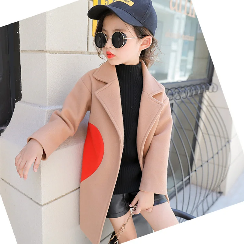 

Girls clothes Trench Coats Jacket For Clothing Tops Kids children's Windbreakers Spring Autumn Outerwear wool coat hooded mantle