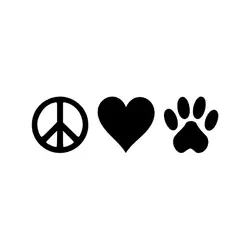 17,8*5,2 см Peace Love домашние питомцы; собаки; кошки животное виниловая автомобильное стекло стикеры личности Автомобиль Аксессуары C6-0952