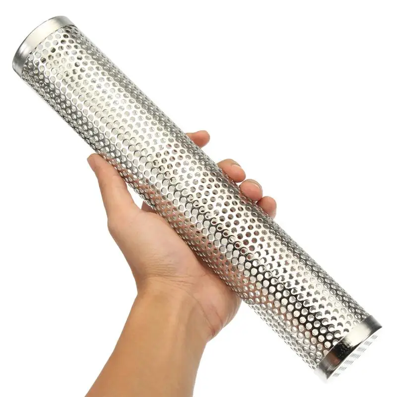 

Round BBQ Grill Hot Cold Smoking Mesh Tube Smoke Generator Stainless Steel Smoker Wood Pellet Kitchen Outdoors Barbecue Suppli