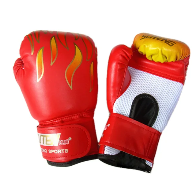 Black Red Blue Boxing Gloves Flame Boxing Gloves Adult Fight Taekwondo ...