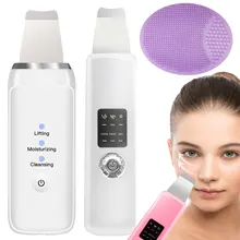Ультразвуковая ионная скруббера для глубокого очищения лица массажер машина EMS уход за лицом очищающее средство шпатель щетка устройство для удаления черных точек
