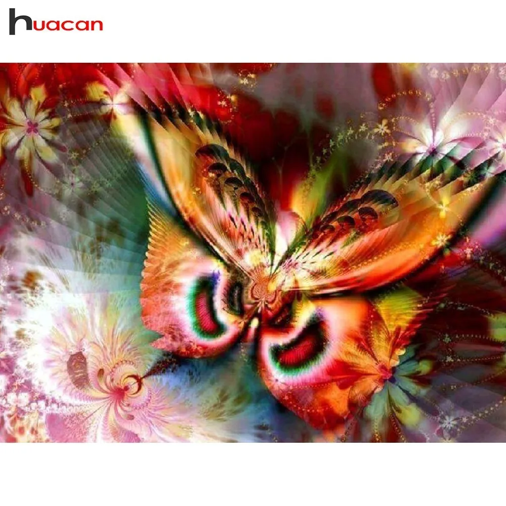 

HUACAN DIY Diamond Painting Butterfly Diamond Embroidery Animals 5D Full Square Drill Picture Of Rhinestone Home Decoration