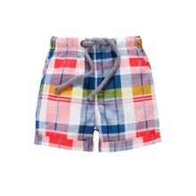 Новинка года; модные хлопковые шорты для маленьких мальчиков; одежда для детей; Летние Брендовые брюки; одежда; детские цветные клетчатые шорты; брюки