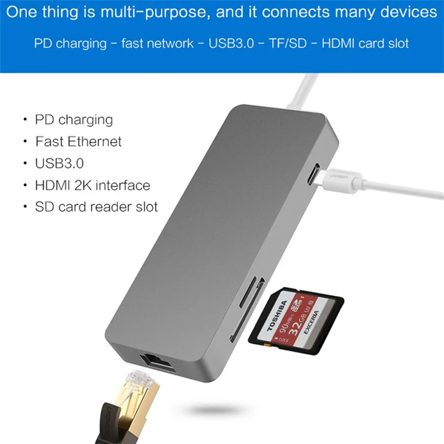 Usb C концентратор HDMI ethernet rj45 lan адаптер thunderbolt 3 многопортовый док станция usb 0 type c
