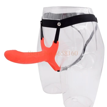 Full Silicone Strappy Hollow Penis Extender Strapon Dildo Silicone Strap on Dildo with Harness Kit Sex Toys for Men No Vibration 2