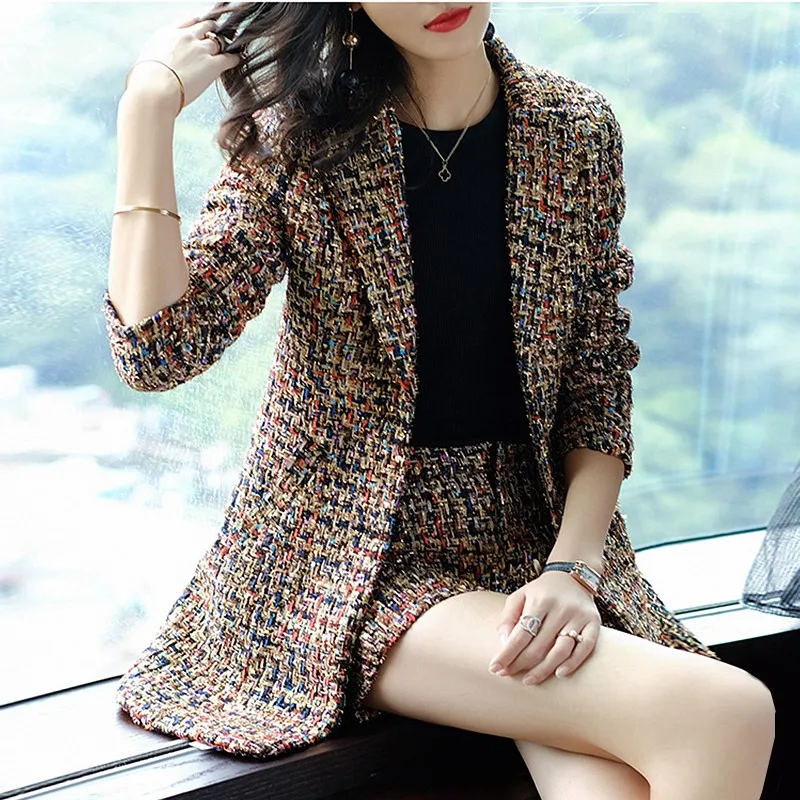 

Thick Suits Women Two- Pieces Set Elegant Design Single Breasted Blazers Pockets Trousers High-grade Fabric New Fashion 2018