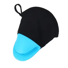 1 шт. хлопок+ Силиконовые Духовка Перчатка теплозащитные варежки Кухня Пособия по кулинарии печь перчатки Митт изоляцией Нескользящие перчатки утолщение