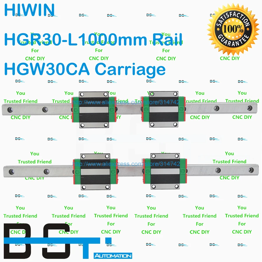 Новая линейная направляющая HIWIN серии HGR 30 мм 2 шт. HGR30 L 1000 + 4 HGW30CA Фланцевая каретка