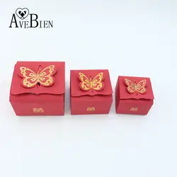 AVEBIEN красного цвета коробка для сладостей с бабочкой 50 шт. три разных вечерние партии пользу Подарочная коробка для гостей Свадебные