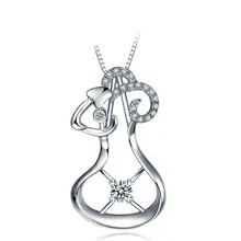 Solid 18K Gold Natural Diamond Pendant Necklace for Women – Free DHL Shipping