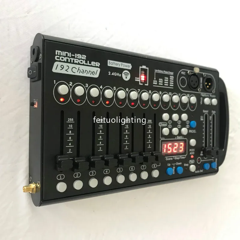 Аккумулятор беспроводной мини контроллер 192 DMX контроллер диджей оборудование DMX 512 консоль сценическое освещение для светодиодный
