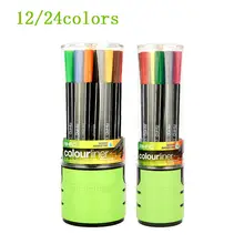 0,4 мм 24 цвета Fineliner ручки Марко супер тонкий маркер для рисования ручка на водной основе Ассорти чернил No-tox материал чернила высокого качества