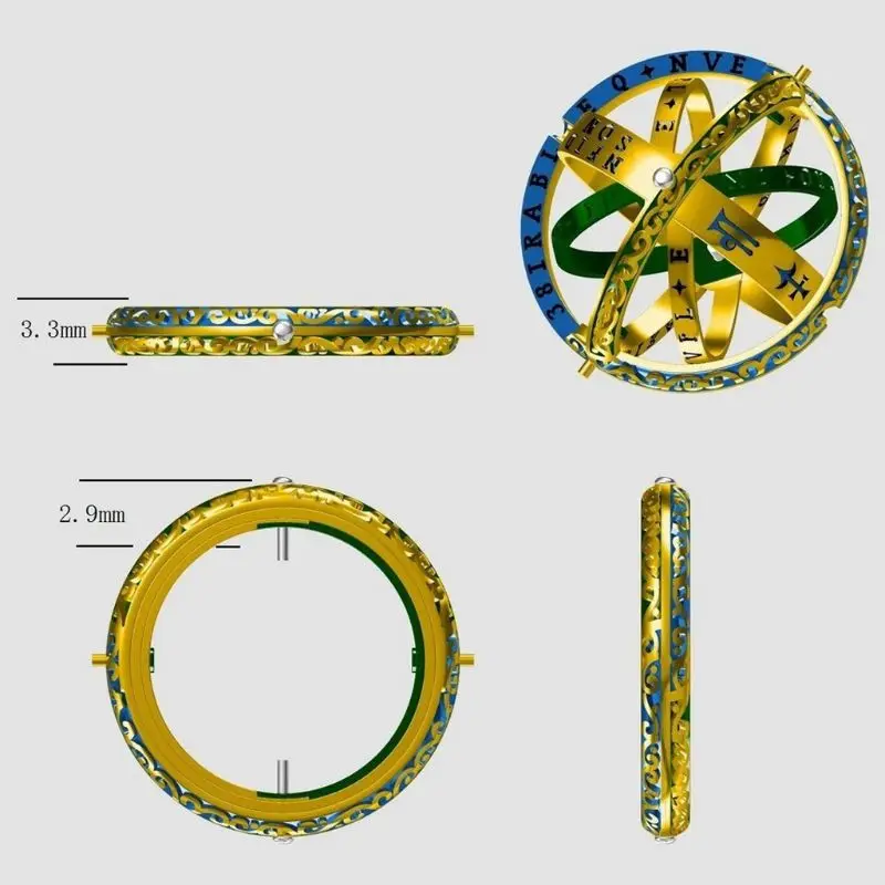 Астрономическая сфера мяч кольцо складной космический палец кольцо Группа модные ювелирные изделия
