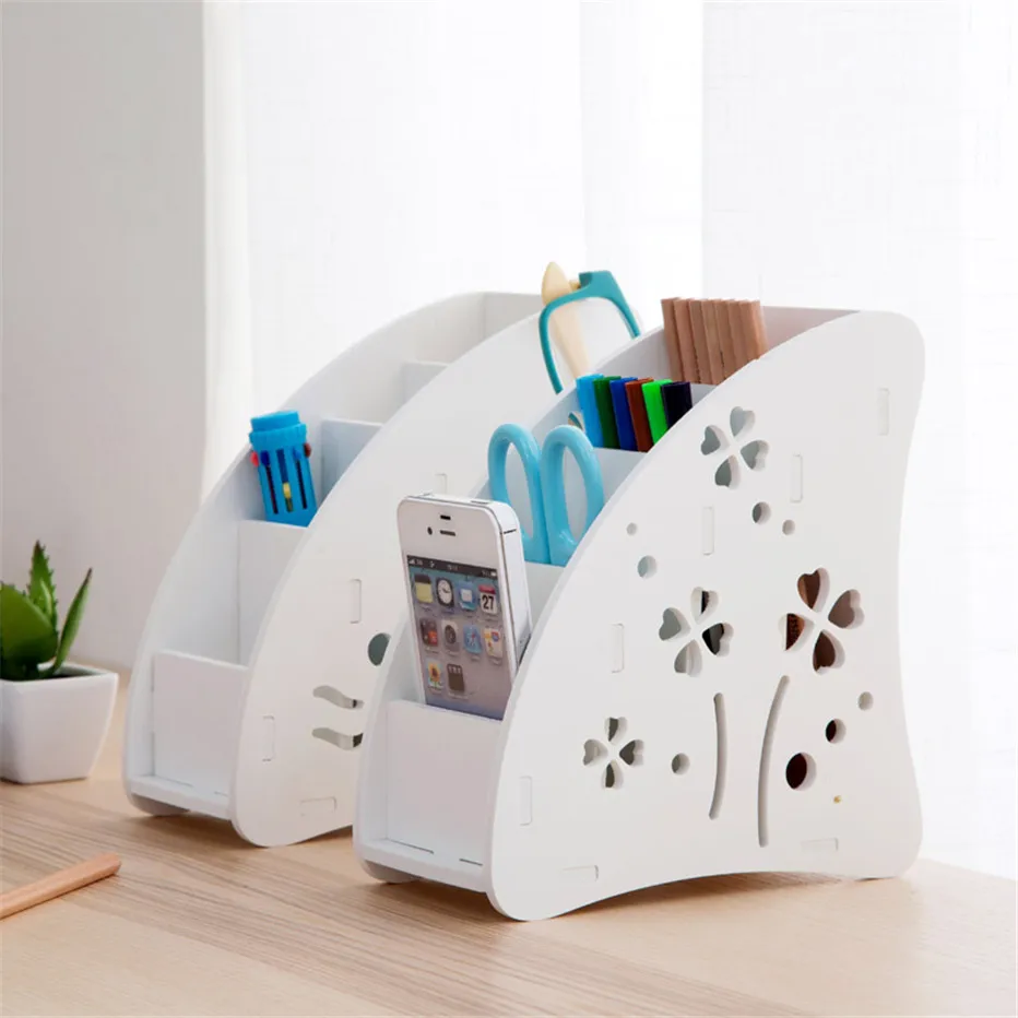 Plastic Cosmetic Organizer Storage Box Desk Remote Control Makeup Case Brush Lipstick Holder Office Bathroom Organizer2