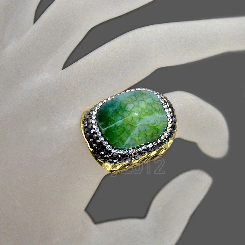 002-10a Faceted Green Agate 20x29mm