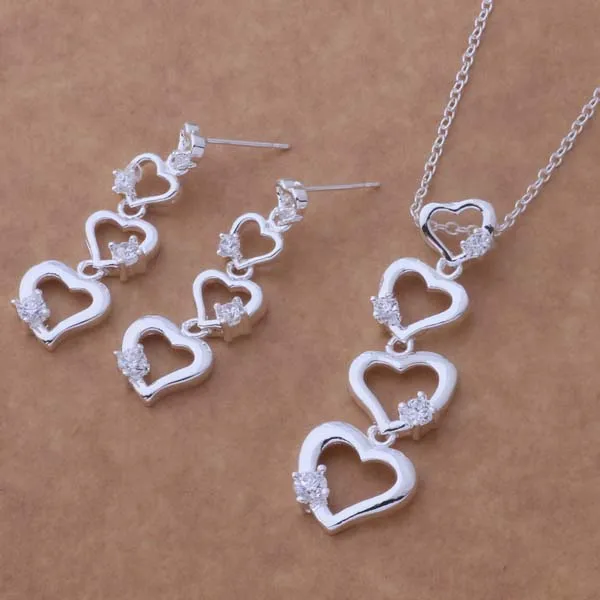 

AS332 Hot Silver Plated Set, Lovely Free Shipping Jewelry Sets Earring 516 + Necklace 103 /dvqammxa bpkakgra