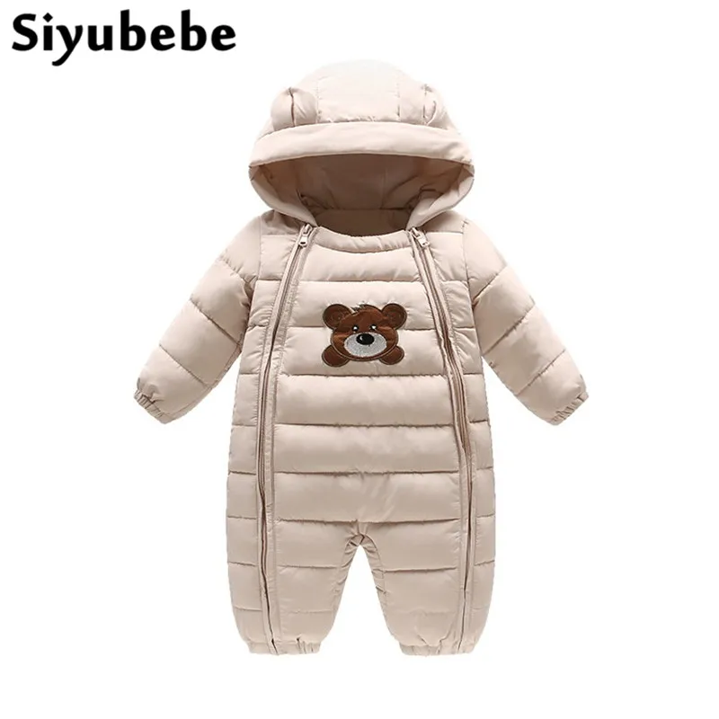 

Newborn Baby Boy Romper Infant Baby Girls Cotton Down Clothes Fashion Winter Warm Thicken Hooded Long Sleeved Outdoor Snowsuit