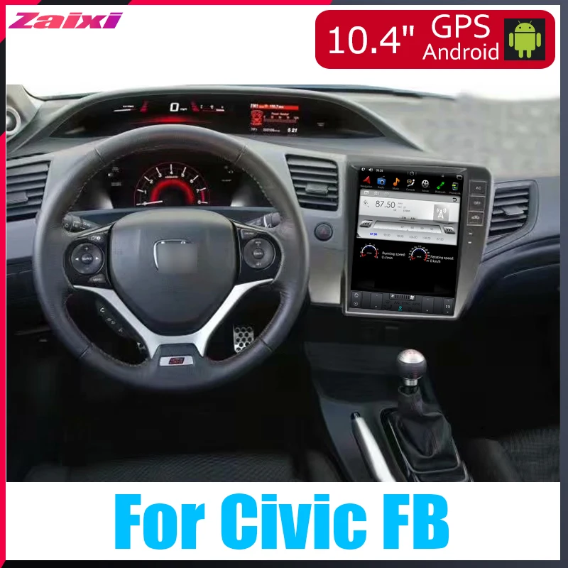 Мультимедийная система ZaiXi 10 4 &quotTesla Type Android для Honda Civic FB 2011 ~ 2015 автомобильный DVD